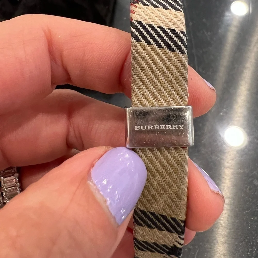 Burberry Heritage Nova check plaid rose face chrome BU1015